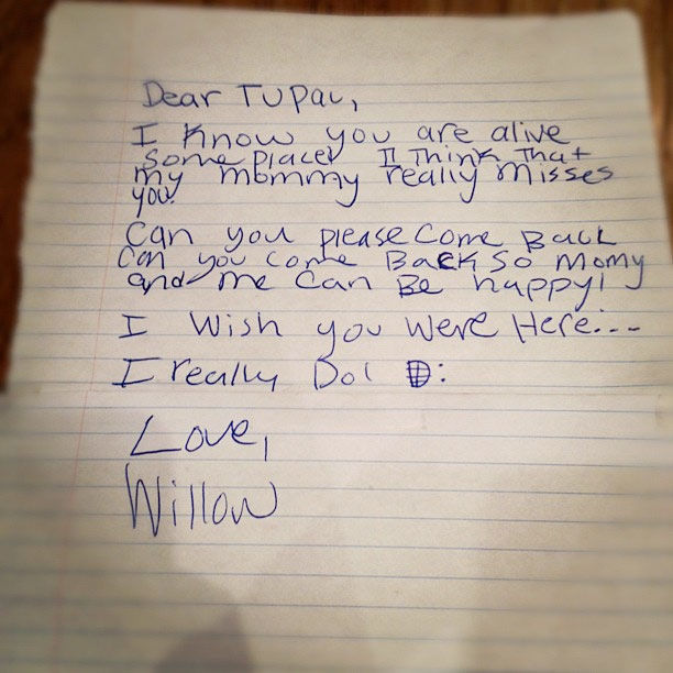 willow smith letter to tupac